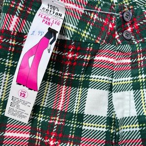 Deadstock Vintage 70s Bell Bottoms Kids Girls size 12 NWT 1970s Plaid Flares